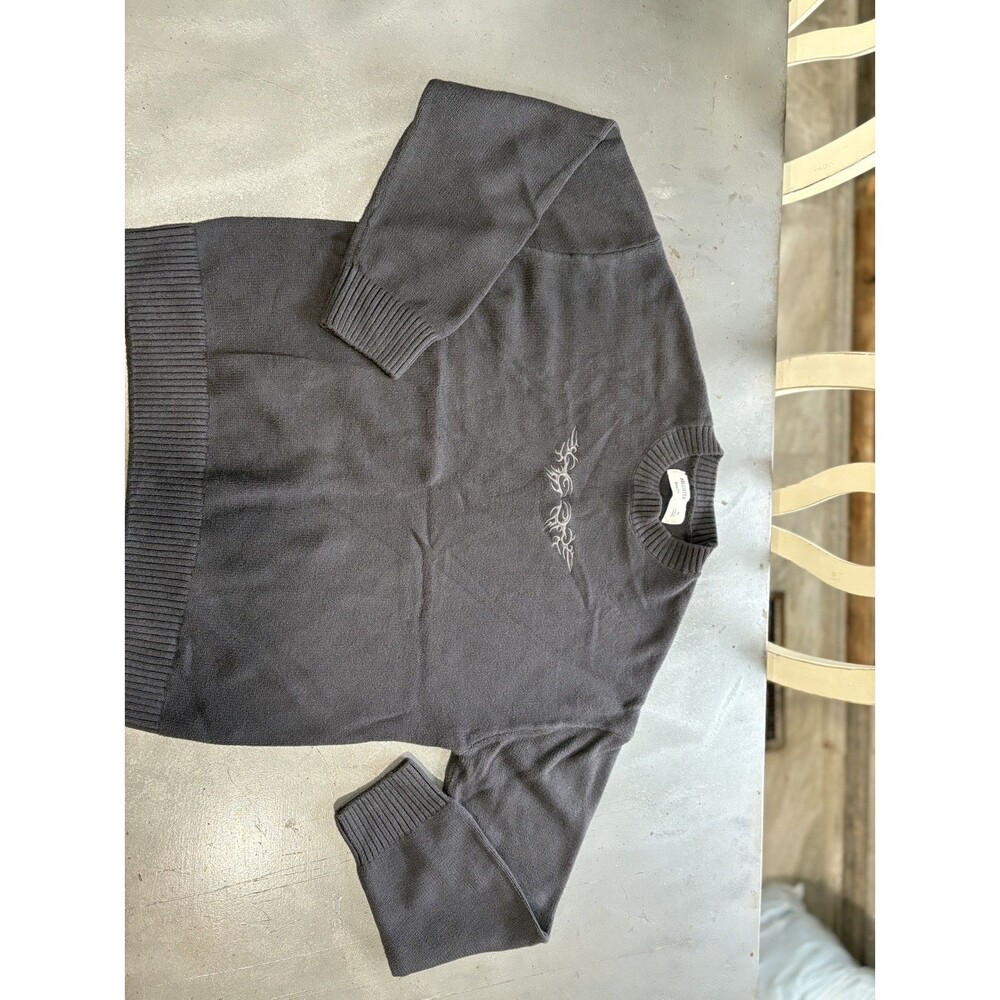 Hollister Co. Boxy Knit Sweater Charcoal Gray Tribal Y2K Men's Women's Unisex